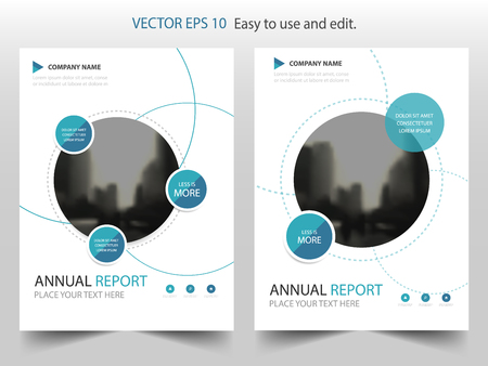 Blue circle annual report Brochure design template vector. Business Flyers infographic magazine poster.Abstract layout template ,Book Cover presentation portfolio.のイラスト素材