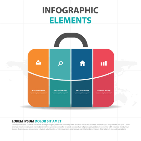 Suitcase triangle business Infographics elements, presentation template flat design vector.のイラスト素材