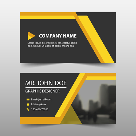 Yellow corporate business card, name card template ,horizontal simple clean layout design template , Business banner template for websiteのイラスト素材