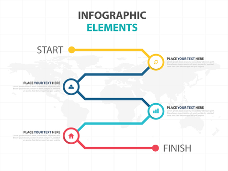Business Infographic timeline process template, Colorful Banner text box desgin for presentation, presentation for workflow diagram designのイラスト素材
