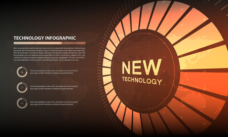 Abstract Circle infographic digital technology background, futuristic structure elements concept background designのイラスト素材