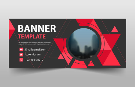 Red triangle banner template header cover designのイラスト素材