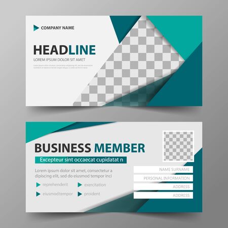 member card corporate business card, name card template, horizontal simple clean layout design template Business banner template for websiteのイラスト素材