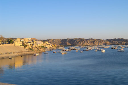 Fishing village on Lake Nasser Aswan Egypt