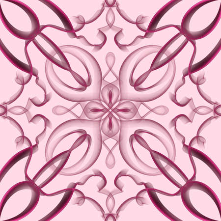 Seamless abstract geometric floral monochrome surface pattern with symmetrical form repeating horizontally and vertically. Use for fashion design, home decoration, wallpapers and gift packages.の写真素材