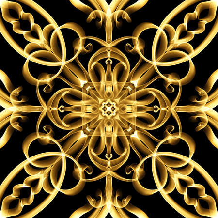Seamless ornamental surface pattern in golden color for textiles, home decoration, wallpapers and digital backgrounds.の写真素材
