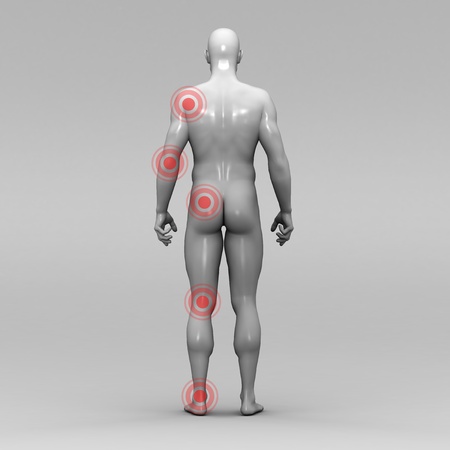 Athletic male human anatomy and jointsの写真素材