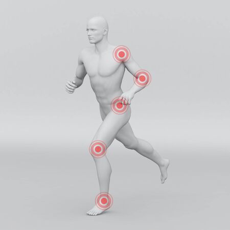 Athletic male human anatomy and jointsの写真素材