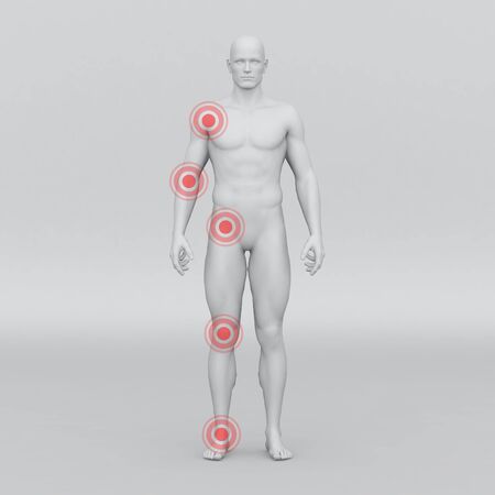 Athletic male human anatomy and jointsの写真素材