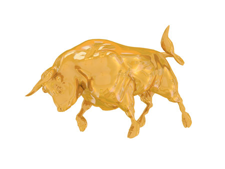 Golden finance bullの写真素材