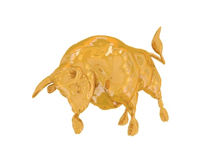 Golden finance bullの写真素材