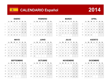Calendar 2014 Spain のイラスト素材
