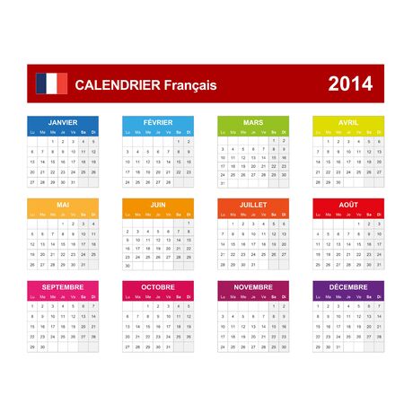 Calendar 2014 French のイラスト素材