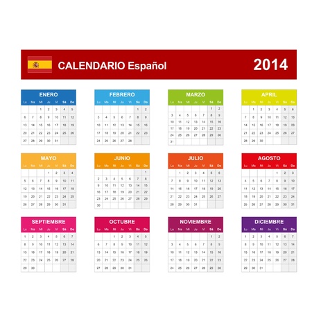 Calendar 2014 Spain のイラスト素材