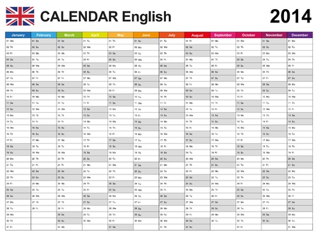 Calendar 2014 English のイラスト素材