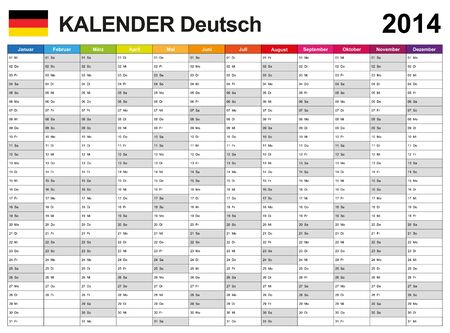 Calendar 2014 German のイラスト素材