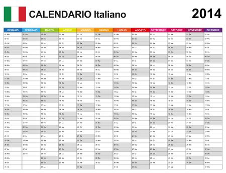 Calendar 2014 Italy のイラスト素材
