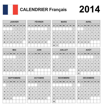 Calendar 2014 French のイラスト素材