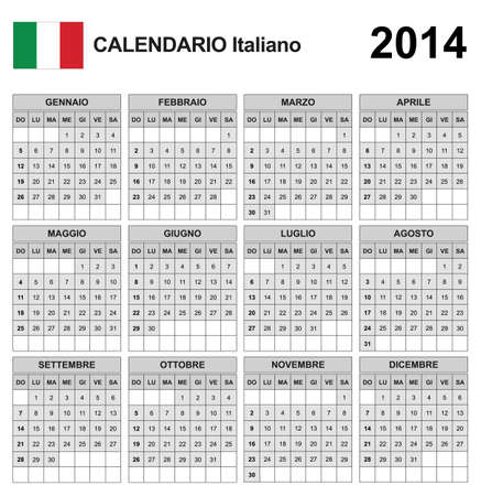 Calendar 2014 Italy のイラスト素材