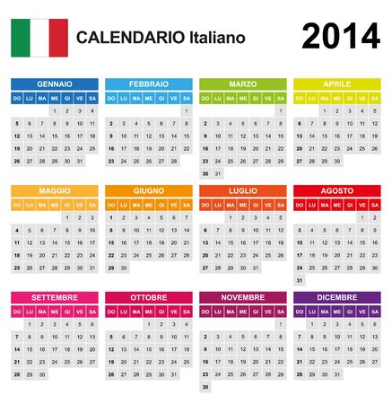 Calendar 2014 Italyのイラスト素材