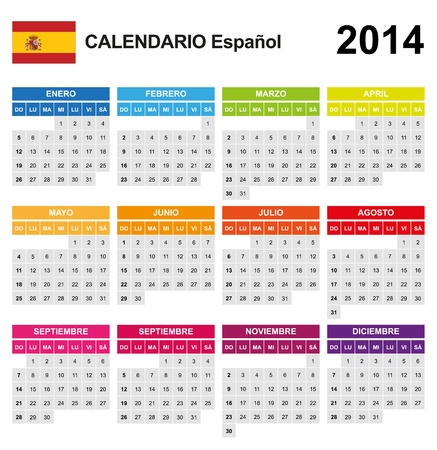 Calendar 2014 Spain のイラスト素材