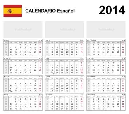 Calendar 2014 Spain のイラスト素材