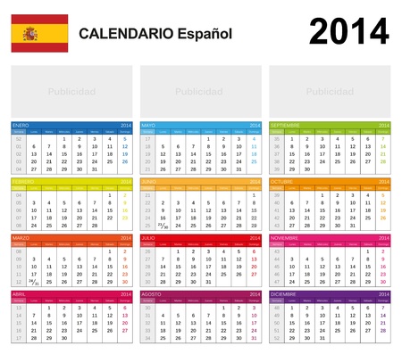 Calendar 2014 Spain のイラスト素材