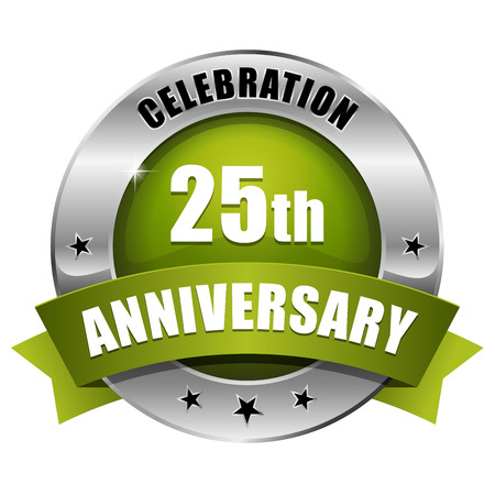 Silver green twenty-five year anniversary badgeのイラスト素材