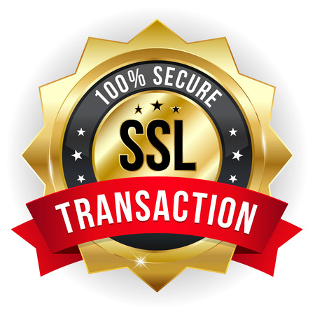 Gold red secure transaction badgeのイラスト素材