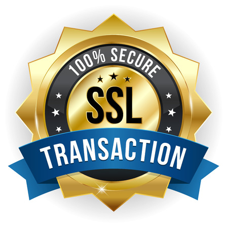 Gold blue secure transaction badgeのイラスト素材