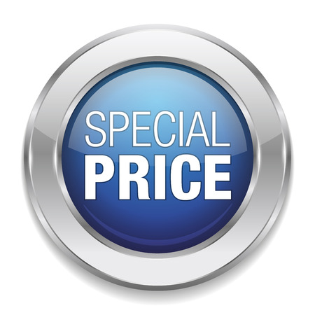 Silver blue special price buttonのイラスト素材
