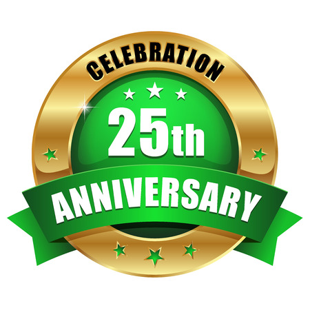 Green gold thirty year anniversary badgeのイラスト素材