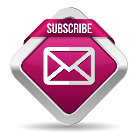 Purple square subscribe button with metallic borderのイラスト素材