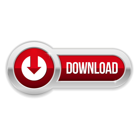 Long red download button with metallic borderのイラスト素材
