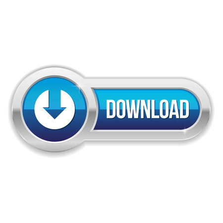 Long blue download button with metallic borderのイラスト素材