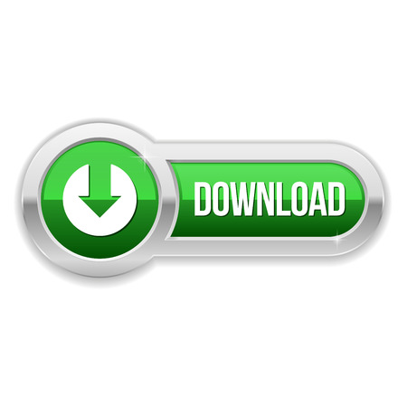 Long green download button with metallic borderのイラスト素材