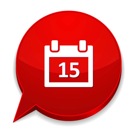 Red round speech bubble with calendar iconのイラスト素材