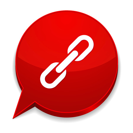 Red round speech bubble with chain iconのイラスト素材