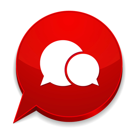 Red round speech bubble with chat iconのイラスト素材