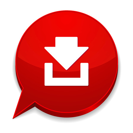Red round speech bubble with download iconのイラスト素材