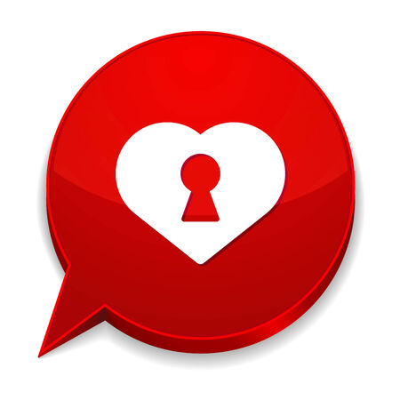 Red round speech bubble with heart iconのイラスト素材