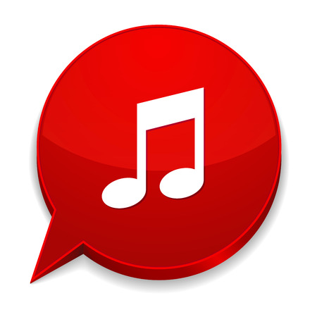 Red round speech bubble with media iconのイラスト素材