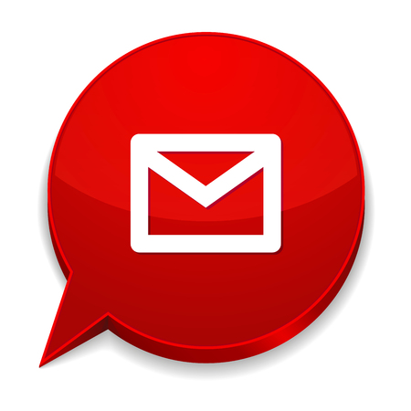 Red round speech bubble with email iconのイラスト素材