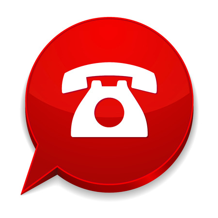 Red round speech bubble with phone iconのイラスト素材
