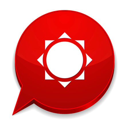Red round speech bubble with sun iconのイラスト素材