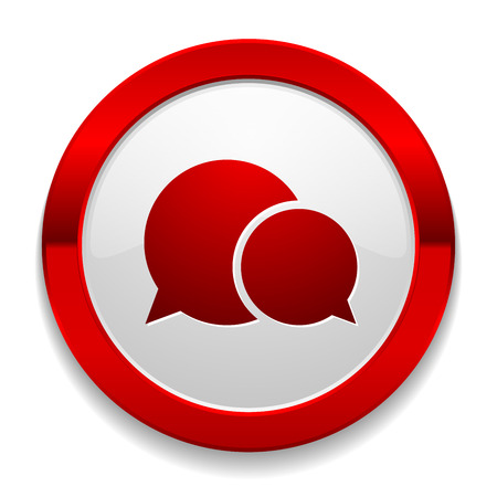Red round button with chat iconのイラスト素材