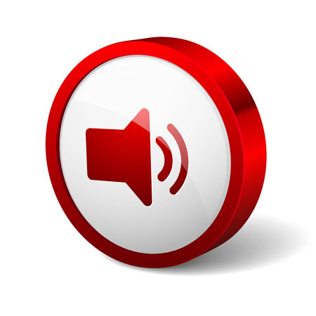 Red round button with speaker iconのイラスト素材