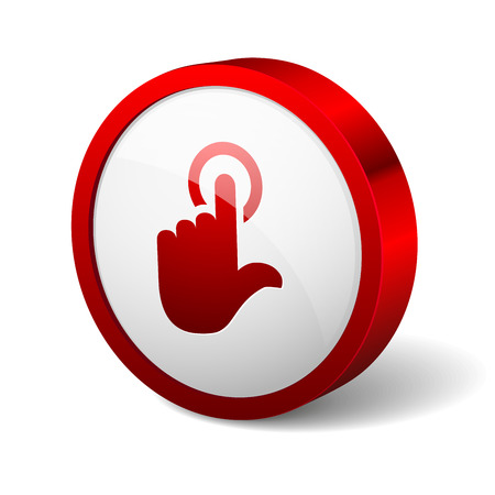 Red round button with touchpad iconのイラスト素材