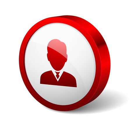 Red round button with male iconのイラスト素材