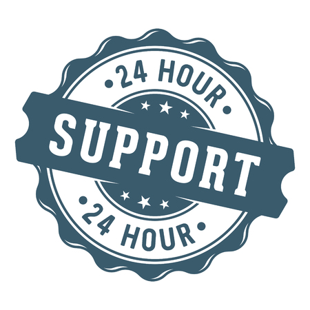24 hour support stamp / labelのイラスト素材